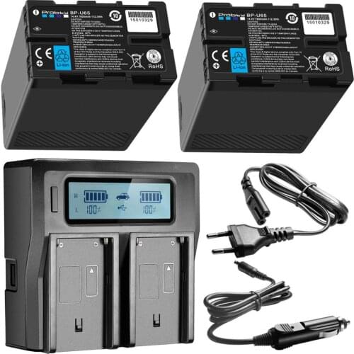2pcs BP-U65 BP-U60 BP-U30 BP-U90 Battery USB +D-tap + dual fast charger For Sony PMW-150P XDCAM EX HD422 PHU-60K PXW-Z450 Z190