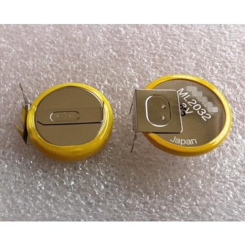 NEW ML2032 ML2032-T25 2032 rechargeable battery 3V 65mah buttons battery welding feet leg foot