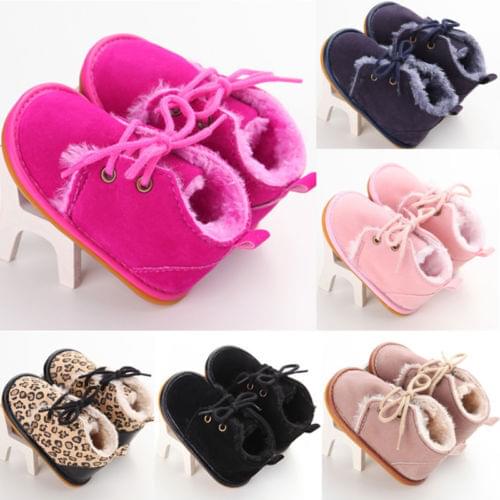 Pudcoco US Stock New Fashion Newborn Toddler Soft Sneaker Boots Baby Boy Girl Warm Fur Crib Shoes 0-18M