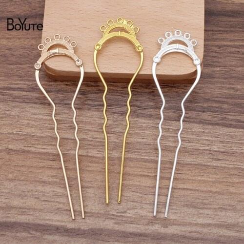 BoYuTe Wholesale (10 Pieces/Lot) 21*29MM Metal Alloy Multi-Loops Hair Stick Diy Bridal Wedding Hair Jewelry Accessories