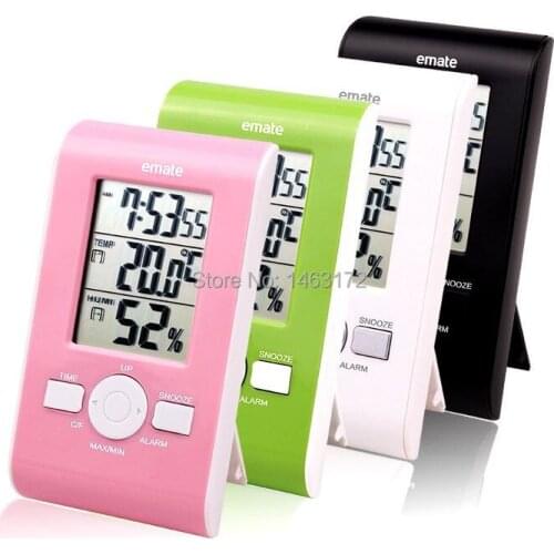 Emate 2014 new indoor home digital hygrometer clock M0102 Mini hygrometer