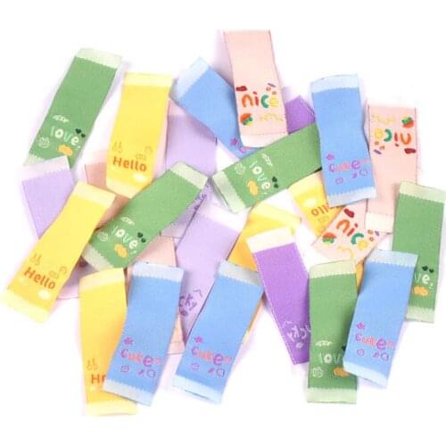 50pcs Love Lucky Letter Embroidery Labels for Sewing Garment Handmade Accessories Clothes Tags Care Bags Logo DIY Crafts Mixed