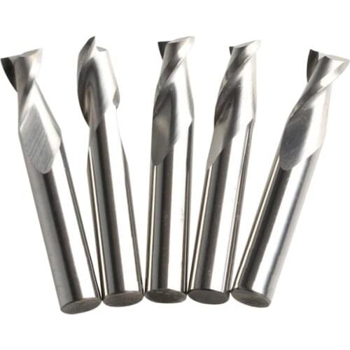 5pcs Shank 6mm x12mm Two Flutes Spiral Bit Milling Tools Wooden Cutter Carbide CNC PVC Endmill Router Bit