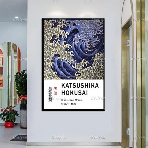 Katsushika Hokusai Masculine Wave Canvas, Ukiyoe Art, Japanese Print, Hokusai Art Print, Poster Print, Wall Art, Home Decor