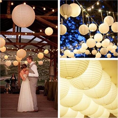 Rose Color Chinese Paper Lanterns 10-15-20-25-30-35-40cm for Wedding Event Party Decoration Holiday Supplies Round Paper Ball