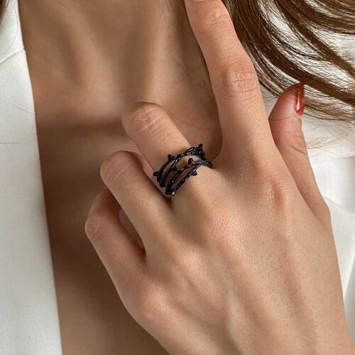 2020 New Adjustable Vintage Retro Crown of Thorns Charms Thorn Ring Twig Ring Branch Ring Pendants Open Rings for Women