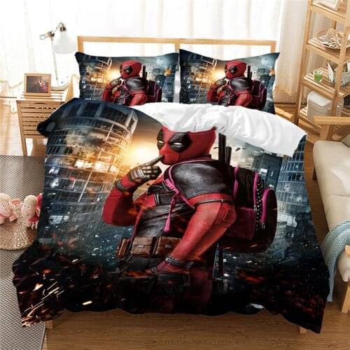 Disney Deadpool 3D bedding set Polyester Duvet Cover set comforter bedding sets (NO sheet) bedding set Queen King size