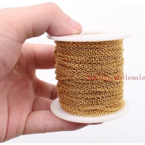 Lot 50meter/roll Stainless Steel Strong 2mm Oval Chain jewelry finding / Marking Chain DIY