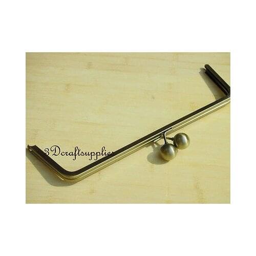 Metal purse frame glue on clasp clip anti bronze 14 inch X 4 inch Y33