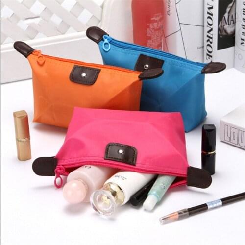 10 Color Multifunction Cosmetic Bag Ladies Storage Bag Handbag Portable Travel Zipper Folding Dumplings Handbags Cosmetic Bag