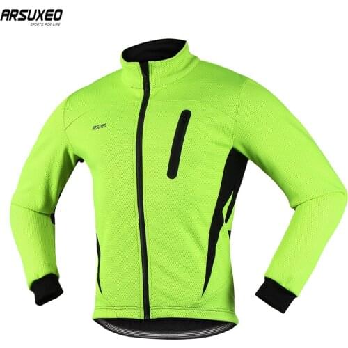 ARSUXEO Mens Cycling Jacket Winter Thermal Warm Up Bicycle Clothing Windbreaker Waterproof Sportswear Coat MTB Bike Outdoor 16H
