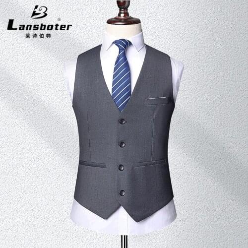 Plus M-6XL Dress Vests Men Slim Fit Mens Suit Vest Male Waistcoat Gilet Homme Casual Sleeveless Formal Business Jacket VT-263