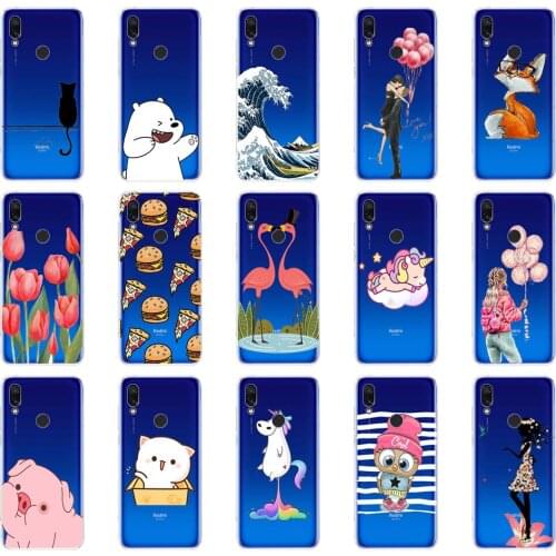 Soft TPU Case For Xiaomi Redmi 7 Cover Coque Cute Flowers Animals Cases Redmi 7 Case