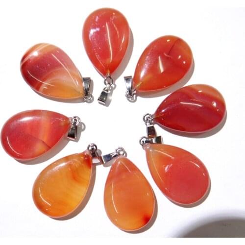 Natural stone Quartz Crystal Turquoises tiger eye Water droplets pendant for diy jewelry making necklace Accessories12pcs A11