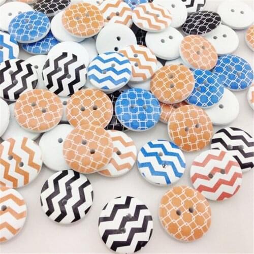 New 25pc European Style Waves Wood Buttons 20mm Sewing Mix Lots WB186