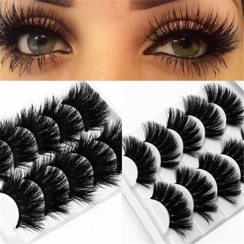 3D 5pairs Mink Long Extension Thick Eyelashes Natural Charm Handmade Makeup Fake Lash Beauty