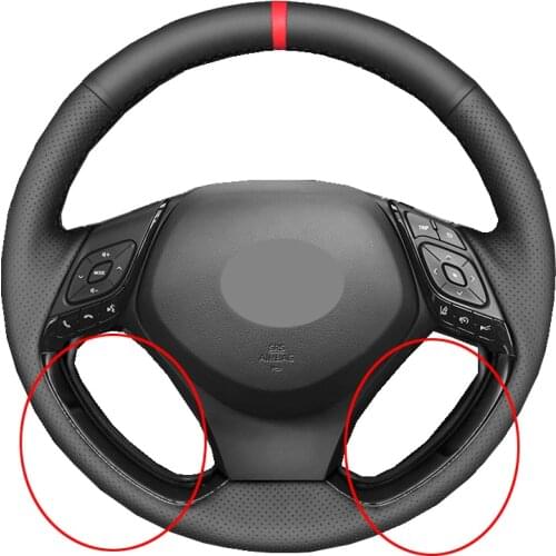 Hand Sewing Car Steering Wheel Wrap Braid on the Steering wheel For Toyota C-HR CHR 2016 2017 2018 2019 2020 Auto Accessories