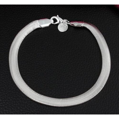 Wholesale fashion exquisite han edition silver 6 mm flat bone snake bracelets sell like hot cakes