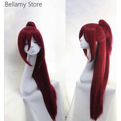 Game ELSWORD Elesis Cosplay Wigs Long Red Halloween Party Heat Resistant Synthetic Hairwear+Wig Cap
