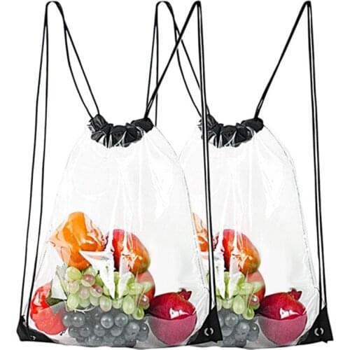 Clear Drawstring Backpack,Waterproof Drawstring Bag for Women and Men School Sport Gym