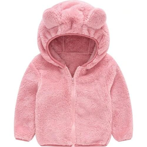 LILIGIRL Girls Wool Coat for Childrens Clothes New Winter Boys Fur Hoodie Jacket Solid Color Baby Kids Ear Jackets Outwear