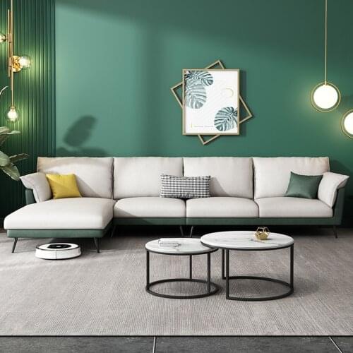 Wash free technology small family modern simple latex cloth art living room combination new Italian sofa