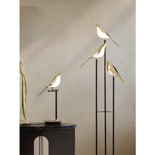 Nordic LED Bird Art Table Lamps Luxury Bedroom Bedside Living Room Study Decoration Table Lights Touch Switch Lamp Furnitures
