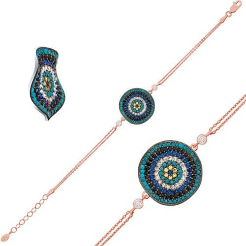 Tevuli 925 Sterling Silver Wavy Evil Eye Women Bracelet