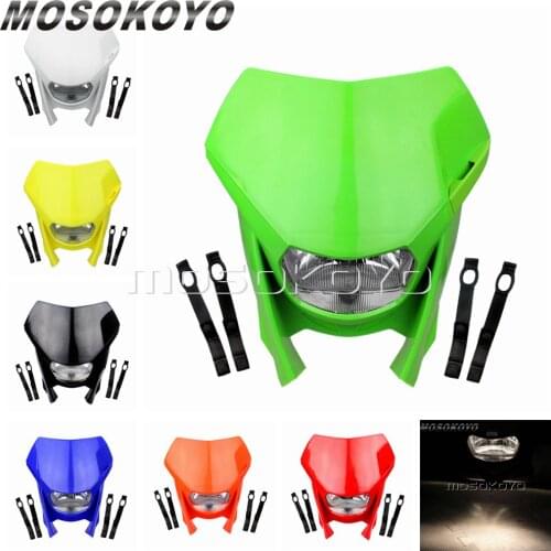 Universal Motorcycle Motocross Offroad Headlight For Kawasaki KX 450 KLX 110 125 150 KLR KDX 250 KXF ZXR ZX Dual Sport Enduro