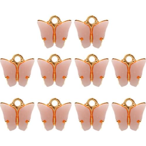 Flatfoosie 10Pcs/set New Fashion Butterfly Accessories Delicate Elegant 10 Colors for Jewelry Making DIY Earrings Necklaces