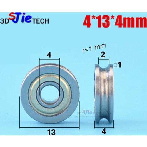 1pcs 4*13*4mm U groove All metal 604zz bearing pulley U groove wheel, 1mm diameter wire rope lifting wheel