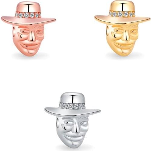 1piece Copper Metal Creativity Accessories Man & Hat Beads DIY Jewelry Connector Craft Finding Beads for Jewelry Making