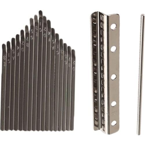 17 Key Kalimba Thumb Piano Thumb Piano Thumb Piano DIY Kit, Incl. 17 Stainless Steel Buttons + Bridge + Saddle Etc