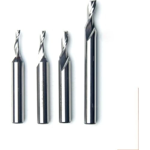 2pcs One Flute Aluminum Milling Cutter CNC End Mills for Aluminum Alloy Copper Cutting 8MM/10MM Shank HSS Router End Mill Bit