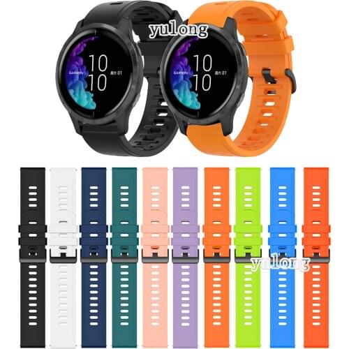20mm Soft Silicone Watch Strap Band For Garmin Venu SQ Smart Watch Colorful Wristband bracelet for Vivoactive 3 trainer music