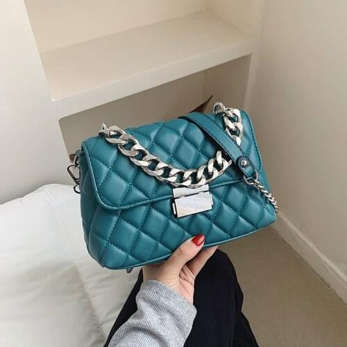 2021fashion Shoulder Handbags High Quality PU Leather Totes Brand Designer Fashion Womens Silver Chain Small Flap Crossbody Bag