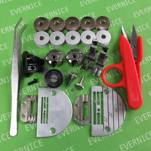 24 PARTS FEET BOBBIN CASE NEEDLE PLATE FEEDER for JUKI DDL-5550 8500 8700 9000