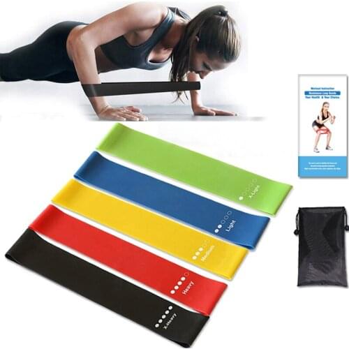 5pcs Latex Tension Band Gym Fitness Equipment Strength Training Resistance Band Non-slip Yoga Tension Rubber Loop Sport Exercise