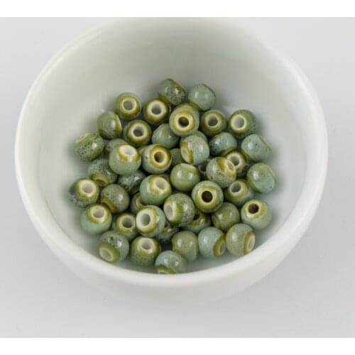 6# 100pcs Jingdezhen Ceramic Beads Round Yoga Procelain Bead For Jewelry Making 6mm Beads #A506B