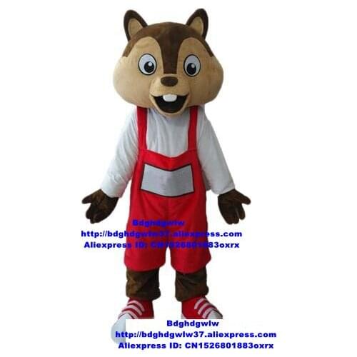 Squirrel Chipmunk Chipmuck Chippy Eutamias Mascot Costume Adult Cartoon Character Outfit Head Very Big Image Publicity zx219