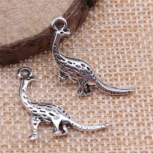 Free shipping 30pcs 28x16mm antique silver dinosaur charms diy retro jewelry fit Earring keychain hair card pendant accessories