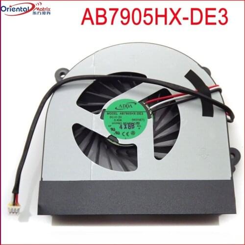 Free Shipping AB7905HX-DE3 5V 0.40A CPU Fan For Hasee K710C-i7 D1 CW67S01 CW67S02 Computer CPU VGA Cooling Fan
