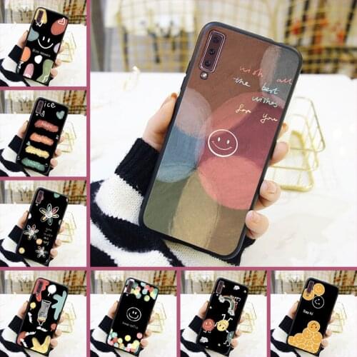 Phone Case For Samsung Galaxy A3 A5 A7 2016 2017 Soft Silicone Smile Face Happy Back Cover For Samsung A5 A7 2018 A6 A8 Plus