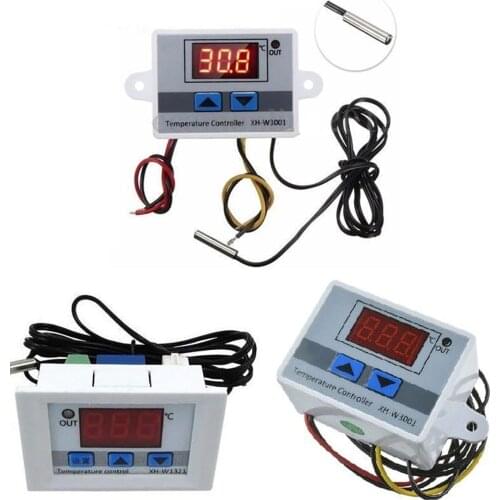 10A 12V 24V 220VAC Digital LED Temperature Controller XH-W3001 For Incubator Cooling Heating Switch Thermostat NTC Sensor