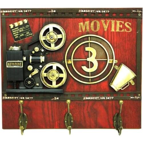 Decorative Metal Key Holder Cinemascope - Trinket, Miniature, Gift, Nostalgic, Vintage, Handmade, hand Painted, Quality Durable