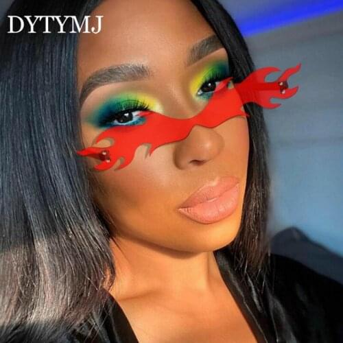 DYTYMJ Flame Punk Sunglasses Women Vintage Glasses Women Luxury Rimless Eyeglasses Women/Men Funny Mirror Oculos Sol Feminino