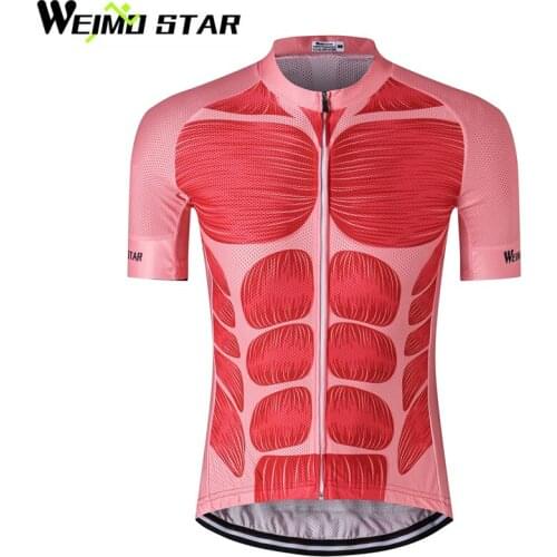 WEIMOSTAR Men Cycling Jersey Bike Bicycle Short Sleeves Jersey Mountain Clothing MTB Jersey Shirts T Shirt Ropa Ciclismo Muscle