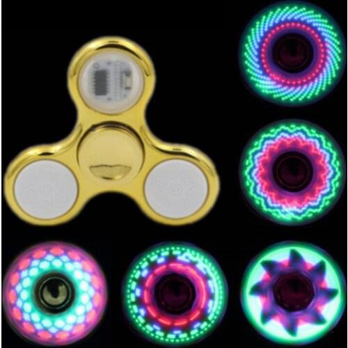 6colors Creative LED Light Luminous Fidget Spinner Changes Hand Spinner Golw in the Dark Stress Relief Toys For Kids