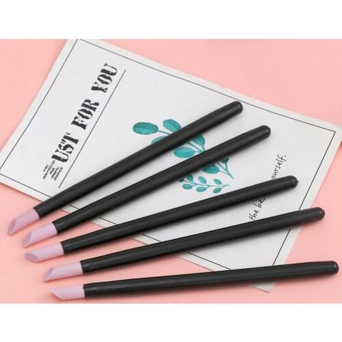 Quartz Nail Cuticle Remover Pen Pusher Trimmer Dead Skin Remover Black Professional Nail Art Manicure Stick Nail Files