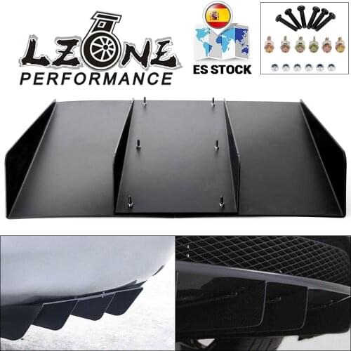 LZONE - Rear Bumper 4 Shark Fins Diffuser Car Spoiler Decoration Fin 22" x 21" Black ABS Universal JR-SFB06